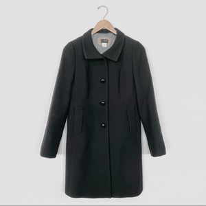 J. Crew Double Cloth Carlin Black Wool Coat